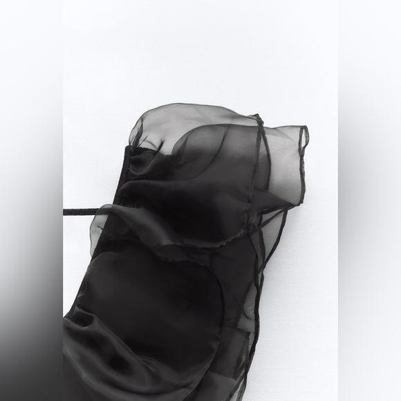 NWT ZARA RUFFLED ORGANZA RIB BODYSUIT - Picture 8 of 8